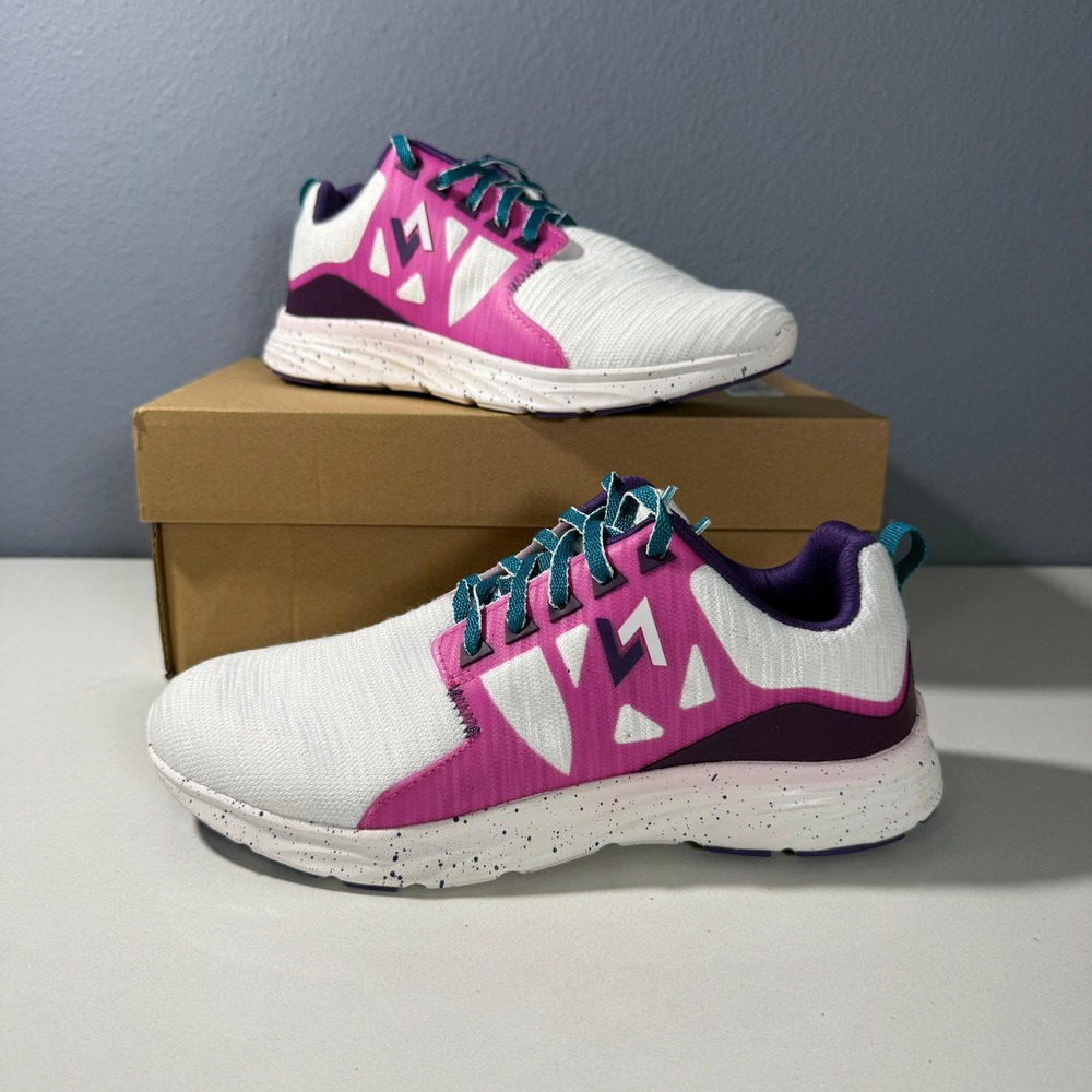 Vevo Active Lindsey Womens‎ 6.5W White Pink Purple Teal Sneakers 1313374-1-10